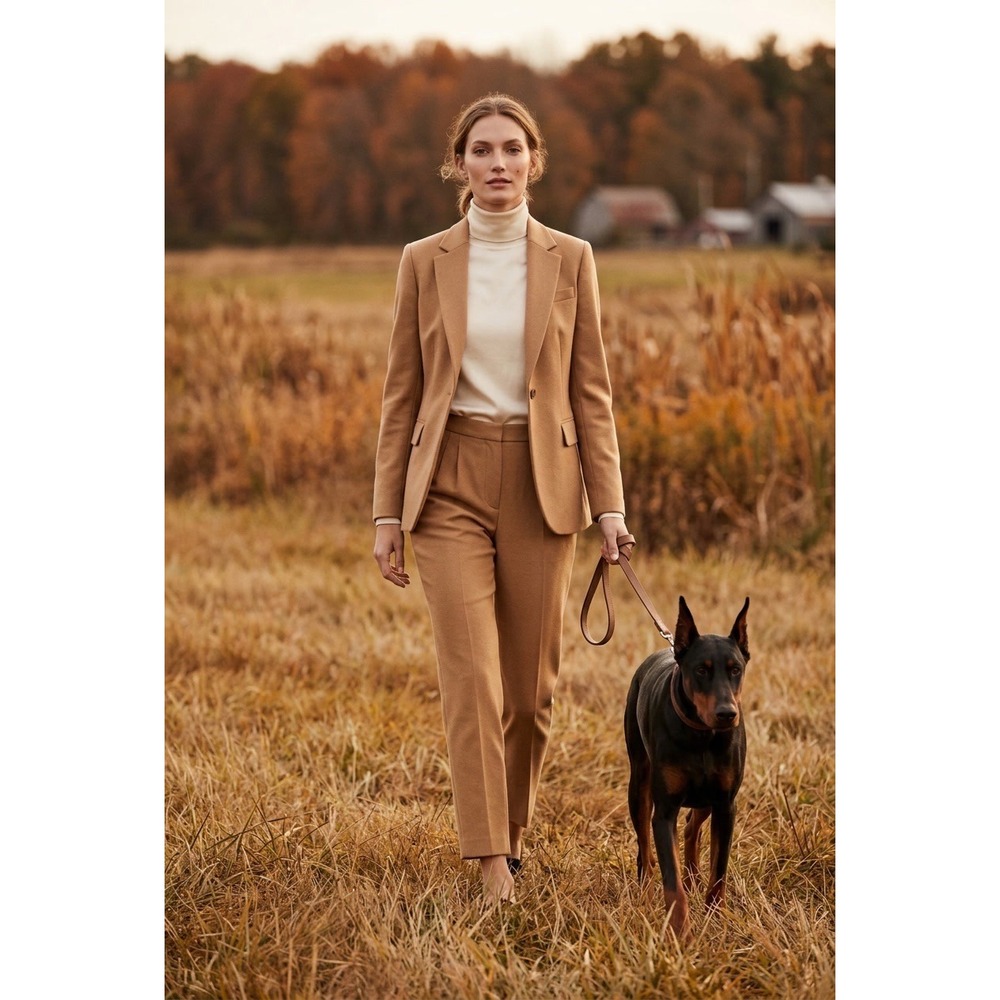 J.Crew Martie Pant Bi-Stretch Cotton Camel Tan Slim Crop Trouser E0899 Size 4